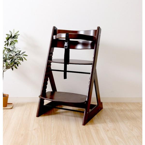 ベビーチェア キッズチェア ダイニング ハイ ハイチェア ハイタイプ 食事 木製 木 子供 子供用 椅子 イス こども キッズ チェア ブラウン 幅45 奥行50 高さ79