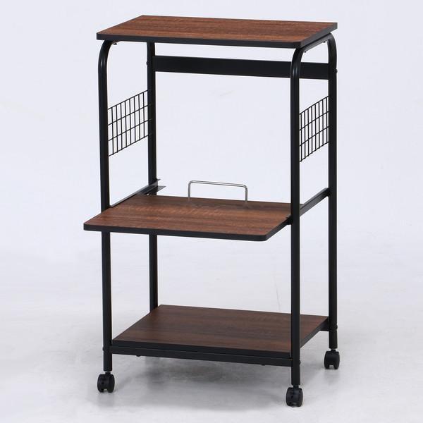 良質 レンジ台 レンジラック おしゃれ 北欧 安い キッチン 収納 棚 ラック ロー スライド 炊飯器 大容量 スリム キャスター ワゴン 黒 ブラウン 幅52 奥行41 高さ90 Supplystudies Com