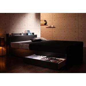 ダブルベッド 2人 マットレス付き チェストベッド ミドル ベッド下収納 引き出し 大容量 宮 棚 携帯 メガネ リモコン 収納 コンセント スマホ 充電 電気