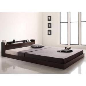 セミダブルベッド 一人暮らし SD マットレス付き ローベッド ロータイプ 低い 宮 棚 携帯 メガネ リモコン 収納 コンセント スマホ 充電 電気 ヴィンテージ