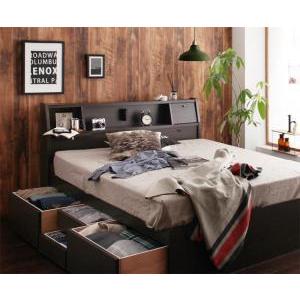 セミダブルベッド 一人暮らし マットレス付き チェスト ベッド下 収納 引き出し 大容量 宮 棚 携帯 照明 読書 ライト コンセント スマホ 充電 ヴィンテージ