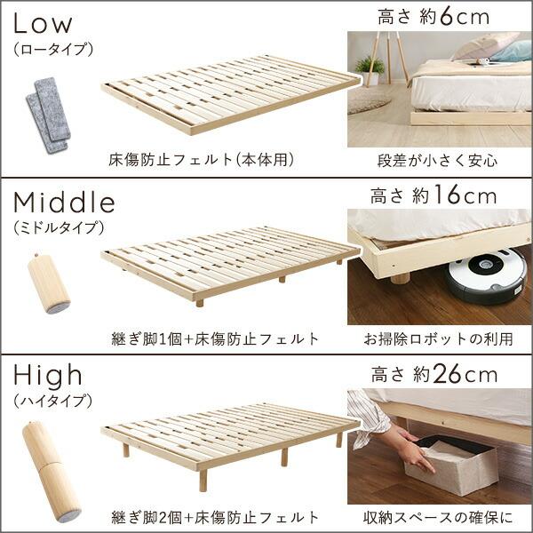ベッド シングル フレーム ベット 木製 ローベッド ロータイプ 低い