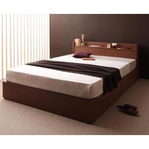 ダブル ベッド チェスト 下収納 引き出し 大容量 棚 宮 スマホ リモコン コンセント 充電 収納 フレーム 北欧 おしゃれ ヴィンテージ SボンネルCマットレス付