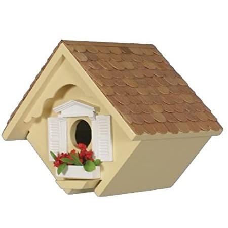 送料無料 Home Bazaar Hand-made Little Wren Yellow Bird house Bird Friendly Home