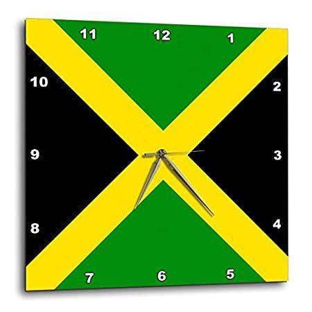 女性に人気！ 送料無料 10インチ x 10 ジャマイカ国旗壁時計 LLC dpp_4358_1 3dRose 掛け時計、壁掛け時計