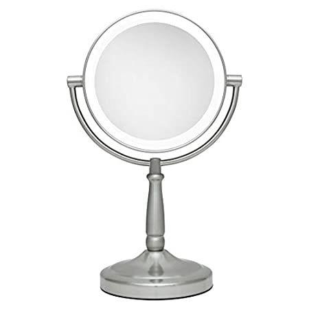 Zadro　15cm　Dual-Sided　Lighted　LED　Vanity　Magnifying　Round　Mirror