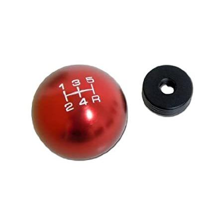 インポート商品！安心価格でご提供-お探し物は当店にて！送料無料 10x1.25mm Thread 5 speed R0und Ball Type-R Shift Kn0b in Red Billet Aluminu
