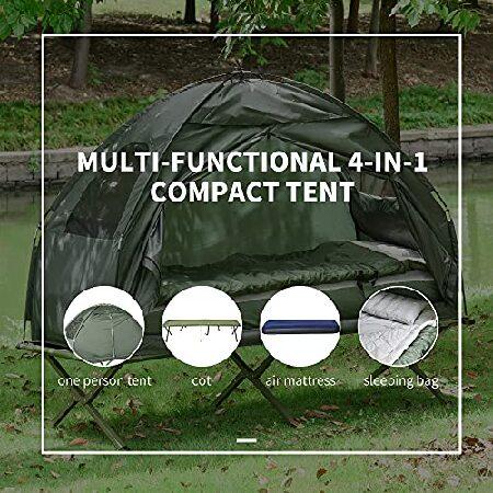 割引特売中 Outsunny Portable Camping Cot Tent with Air Mattress
