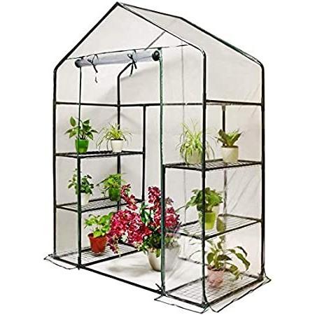 魅了 ミニウォークイン温室 送料無料 ガーデンファニチャー X77 50個の植物tタイプタグを含む ガーデンフェンス ナビアスストアーの送料無料 3層6棚植物屋内屋外用の温室56 X29 国内外の人気