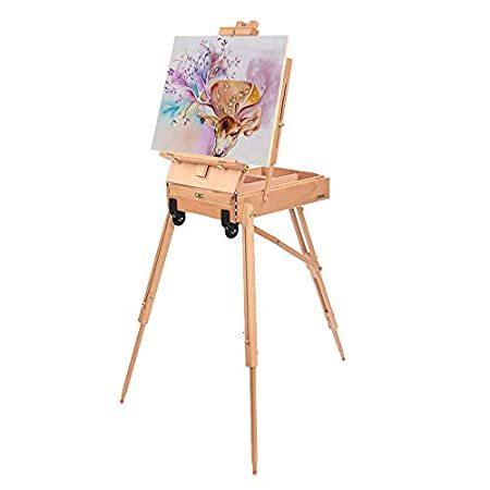 US Art Supply Sunset 64 to 89 High Large Refined Sturdy Inclinable Wood Artist Lyre Easel