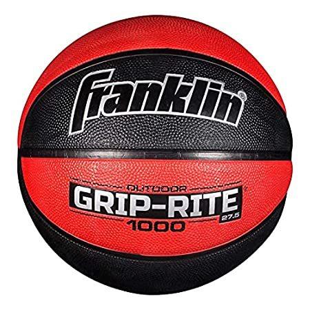 送料無料 Franklin Sports Grip-Rite 1000 ゴム製バスケットボール ブラック レッド 29.5インチ