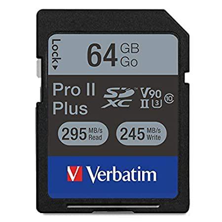 送料無料 Verbatim 64GB Pro II Plus 1900X SDXC UHS-II V90 U3 Class 10 Memory Card