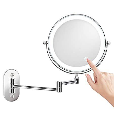 alvorog Wall Mounted Makeup Mirror inches LED Touch Screen Adjustable Lig