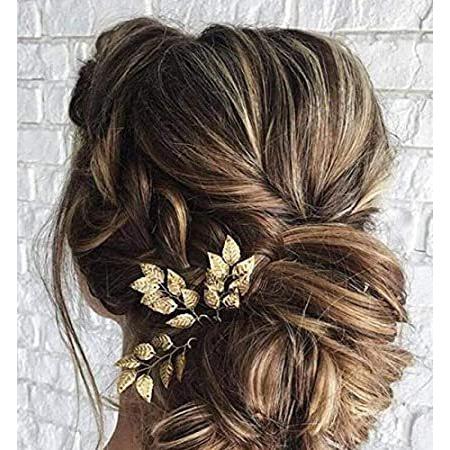 送料無料 Chargances Bride Gold leaf Hair Pins Handmade leaf Headpiece Weeding Hair P ヘッドドレス