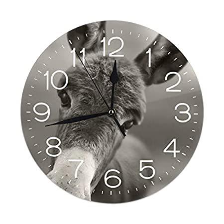 格安SALEスタート！ 装飾壁時計 ロバ 壁掛け時計 FEAIYEA 送料無料 サイレント 自宅/オフィス/学校用時計用 装飾的 読みやすい 円形 9.8インチ チック 掛け時計、壁掛け時計