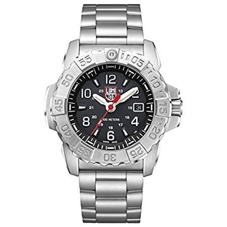 送料無料 Luminox メンズ 腕時計 ネイビー シール スチール 3252 45mm ブラック ディスプレイ シルバー ステンレススチール 200 M 防水