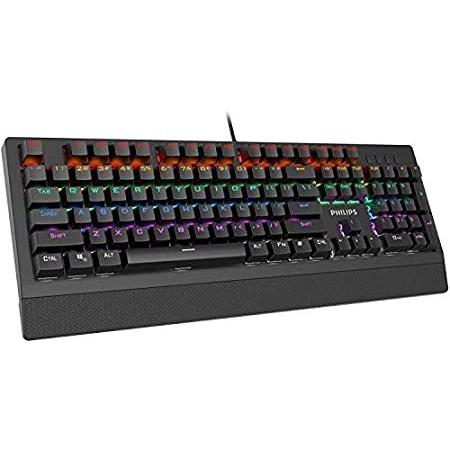 新版 RGB Keyboard- Gaming Mechanical Philips 送料無料 LED Blu with Keyboard Wired Backlit キーボード