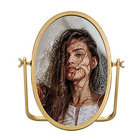 独特な店 Geloo Vanity Mirror Swivel Degree 360 Mirror Desk Mirror-Oval Table Vintage 洗面鏡、風呂鏡