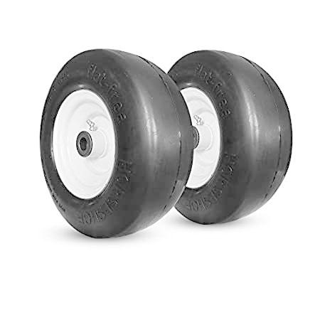 送料無料 Greneric Two New Solid 11x4.00-5 Flat Free Smooth Tires w/Steel Rim for Zer