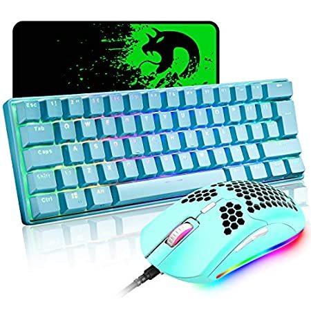 送料無料 Mechanical Gaming Keyboard and Lightweight Honeycomb Mouse Combo with Rainb