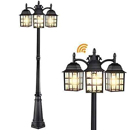 送料無料 Dusk to Dawn Sensor Outdoor Lamp Post Lights, Street Light with Triple Head