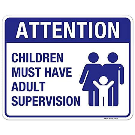 送料無料 Children Must Have Adult Supervision Sign, Pool Sign, 24x30 Inches, Rust Fr