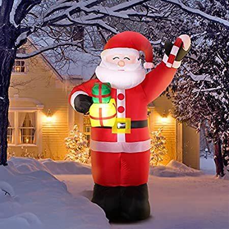 超美品の 屋内 ブローアップ 6フィート サンタクロース インフレータブル CLISPEED 屋外 休日/パーテ - LEDライト付き クリスマスデコレーション クーラーボックス