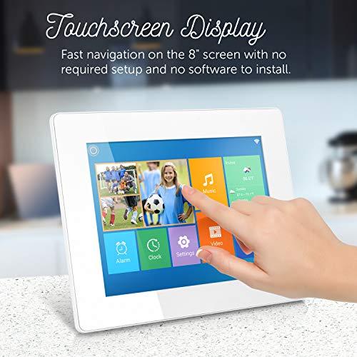 タッチスクリーンIPS液晶ディスプレイと8　GB内蔵メモリを搭載したAluratek　8インチWiFiデジタルフォトフレーム