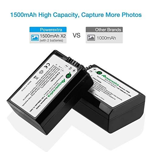 Powerextra　Bundle　VG-C　EM縦型電池グリップ交換　2パック交換NP-FW　50電池スマートLCDディスプレイ2チャンネル充電器