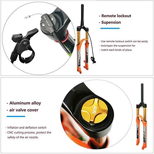 海外品 LvTu 26 27.5 29インチマウンテンバイクフロントフォークトラベル140 mmオレンジ、超軽量合金MTBエアフォークリバウンドアジャストサスペンション(カラー:S 【VQL8835319380】(31671円)