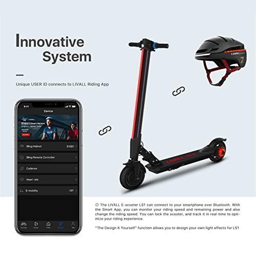 A7人気シール帳 スマートAPP搭載折りたたみ式電動キックスクーター 「LIVALL」 、8インチソリッドタイヤ&空気入りタイヤのスクーター調光式アンビエント照明、ダブルブレー 【L2765801386】(99143円)