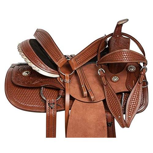 【売り切りお値下げ】 デマンドクラブ。ラフアウトウエスタンレザープレジャートレイル牧場作業馬サドルタックセット (13インチ) 【O1737667641】(62289円)