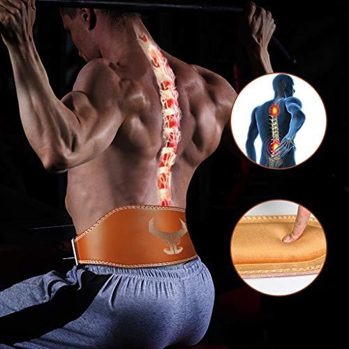 FSJKZXフィットネスベルトジムプロフェッショナルウエイトトレーニングコアプロテクションレザーブラウン男子スクワットデッドリフトベンチプレス重量挙げベ 