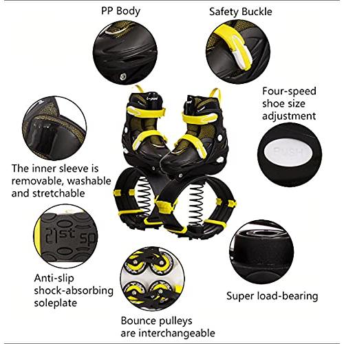 中古 KTTR大人・子供・青少年カンガルーシューズ跳躍高床フィットネス運動反重力ランニングブーツ黄色跳ね靴L 【LWH7201008805】(25813円)