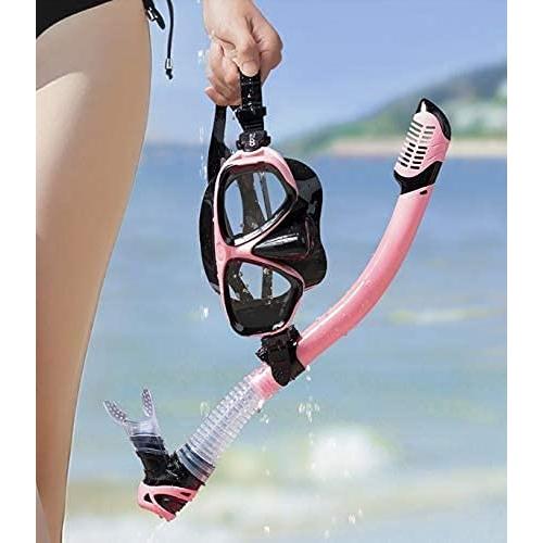 【正規販売店】 XUERUIGANGシュノーケルマスクセット、シュノーケリングギアドライシュノーケルセットとマスク大人の曇り止め180度のシービュー、ダイビング愛好家に最適、 【KU1059130669】(37966円)