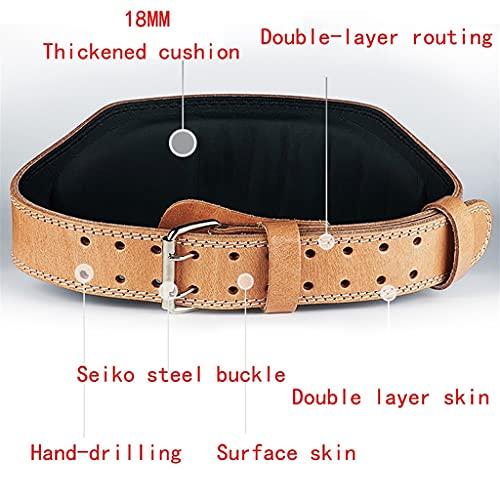 新品未使用！ ウェイトベルトフィットネスベルト茶革素材強度トレーニング腰保護具スクワット補助プロ用保護ベルト(カラー:ブラウン2、サイズ:大) 【RIZ9077842574】(32541円)