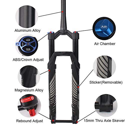 本日価格！！ LvTu MTBエアフロントフォークサスペンション26/27.5/29インチ、手動ロックアウト、39.8 mmテーパー、140 mmトラベル、15 x 110 mm、ディスクブレーキブラッ 【IQY9391930572】(33667円)