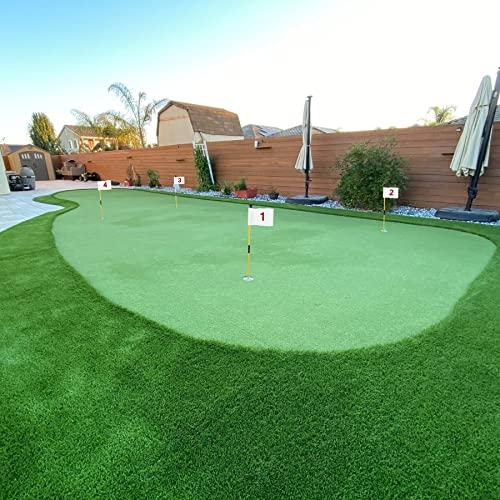 [大特価] KINGTOPゴルフフラッグスティックミニ、ヤードにグリーンフラッグを置く、6インチホールカップ、8インチ×6インチゴルフフラッグ、3フィートイエローフラッ 【HOV6715811549】(24074円)