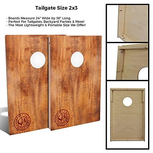 ローボード Burnt Wood Cornhole Game Set-Backyard Size (24インチx 48インチ) - (2) 木製ボード、 (8) コーン充填バッグ、 (1) キャリングケース、 (2) ボードホール 【FKP2646402617】(94865円)