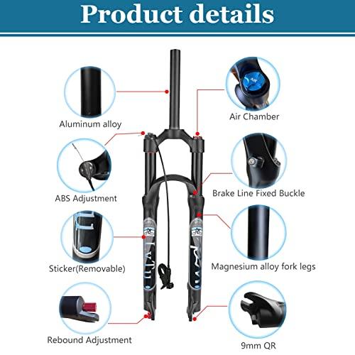 【２点セット】 LvTu Air MTBサスペンションフォーク26/27.5/29トラベル120 mm、リバウンド調整1-1/8ストレート/テーパーチューブQR 9 mm超軽量ディスクブレーキマウンテン 【CEG8344395186】(29912円)