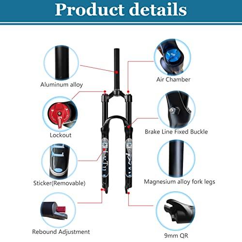 現品発送 LvTu Air MTBサスペンションフォーク26/27.5/29トラベル120 mm、リバウンド調整1-1/8ストレート/テーパーチューブQR 9 mm超軽量ディスクブレーキマウンテン 【BCD8344392510】(29912円)