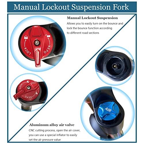 現品発送 LvTu Air MTBサスペンションフォーク26/27.5/29トラベル120 mm、リバウンド調整1-1/8ストレート/テーパーチューブQR 9 mm超軽量ディスクブレーキマウンテン 【BCD8344392510】(29912円)