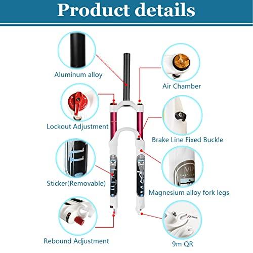 【新品 未使用 日本製】 LvTu 26・27.5・29インチMTBエアサスペンションフォークトラベル120 mm、マグネシウム合金超軽量リバウンドアジャスト自転車フロントフォーク9 mm QR (カラ 【WSO7526176326】(26979円)