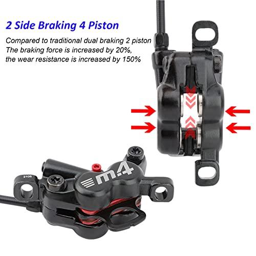 [大特価] TXTRADE MTB油圧ディスクブレーキ、4ピストンデュアルブレーキディスクPM/は160 mmローター付アダプターオイルブレーキ (左フロント) 【J2339883588】(13177円)