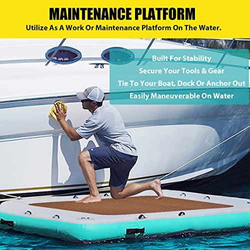 お値下げ LVAOSTTインフレータブルフローティングドックプラットフォーム湖、川、プール、ビーチ、オーシャン、浮島いかだ滑り止め付き、電動エアポンプ、収納バッグ 【M1220547829】(43753円)