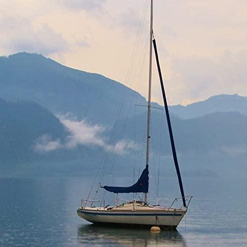 PRELGOSPボートセイルカバー、600 D厚帆カバーセイルボート、メインセイルブームカバー防水防風サンシェード雪防紫外線、12から13フィート (396 x 117 cm) PRELGOSPボートセイルカバー D厚帆カバーセイルボート メインセイルブームカバー防水防風サンシェード雪防紫外線 12から13フィート cm