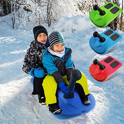 子供・大人用スノーソリ、ハンドル付き子供ソリスノーボード、軽量コンパクトスクータースノーボード、耐寒ハンドルソリ滑降滑降スノースケートボードで冬の 子供 大人用スノーソリ ハンドル付き子供ソリスノーボード 軽量コンパクトスクータースノーボード