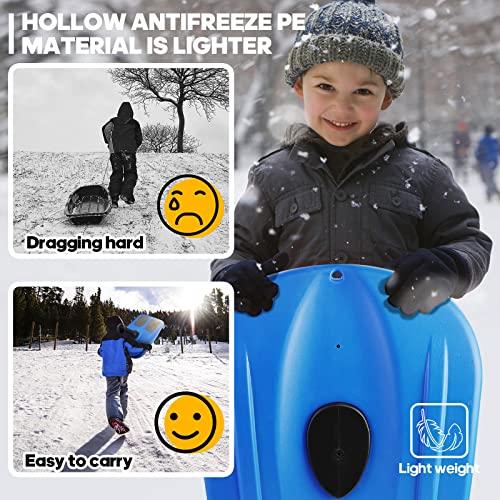 子供・大人用スノーソリ、ハンドル付き子供ソリスノーボード、軽量コンパクトスクータースノーボード、耐寒ハンドルソリ滑降滑降スノースケートボードで冬の 子供 大人用スノーソリ ハンドル付き子供ソリスノーボード 軽量コンパクトスクータースノーボード