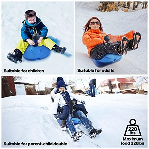 子供・大人用スノーソリ、ハンドル付き子供ソリスノーボード、軽量コンパクトスクータースノーボード、耐寒ハンドルソリ滑降滑降スノースケートボードで冬の 子供 大人用スノーソリ ハンドル付き子供ソリスノーボード 軽量コンパクトスクータースノーボード