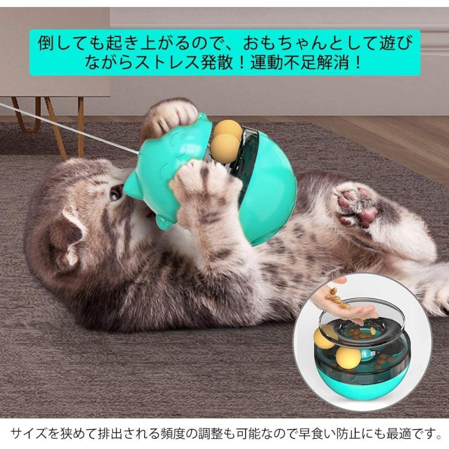 Pettom 猫給餌おもちゃ 猫じゃらし 猫用 丸いボール 噛むおもちゃ 食器 早食い対策 ぐるぐる 回転 ボール 自動給餌 知育玩具 おやつボール Navybase 通販 Yahoo ショッピング